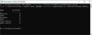 Benutzerzertifikate im Active Directory veröffentlichen suchen und zählen 2 CertCount