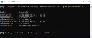Exchange Malware Agent 4 EngineUpdateInformation
