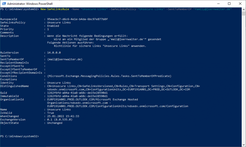O365 Safe Links Safe Links Rule Der Windows Papst IT Blog Walter