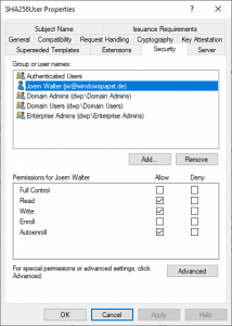 Autoenroll Certificate Template