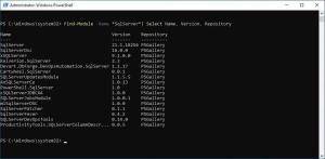 Find-Module -Name SQLServer