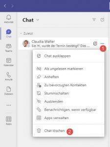 Teams – Ihr könnt jetzt Chats löschen