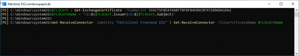 Bind Exchange  Certificate