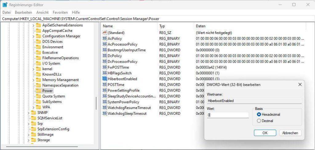 Disable HiberBoot FastBoot
