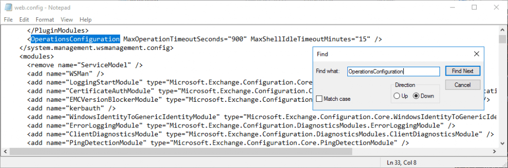 OperationsConfiguration web.config Exchange OperationsConfiguration web.config Exchange