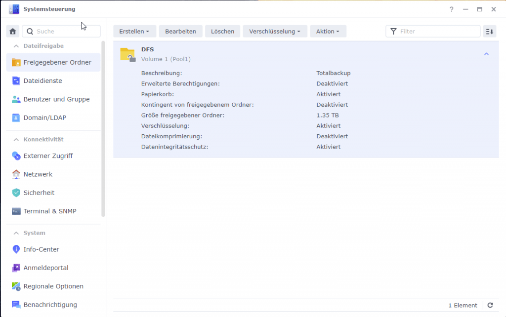 Synology NAS encrypted Share 
