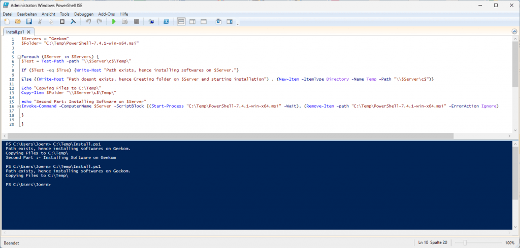 Software in einer Workgroup remote installieren Software in einer Workgroup remote installieren