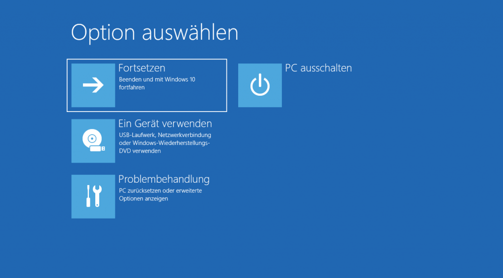 Um die Windows-Wiederherstellungsumgebung unter Windows 10 zu starten, folge diesen Schritten Um die Windows-Wiederherstellungsumgebung unter Windows 10 zu starten, folge diesen Schritten