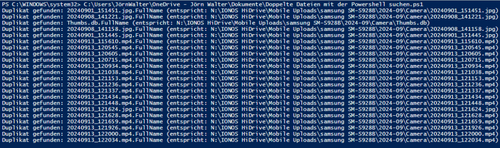 Doppelte Dateien mit der Powershell suchen