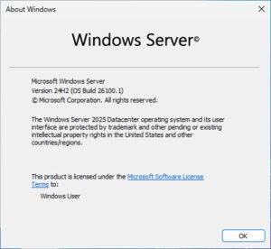 Windows Server 2025 Inplace Upgrade from Windows Server 2022