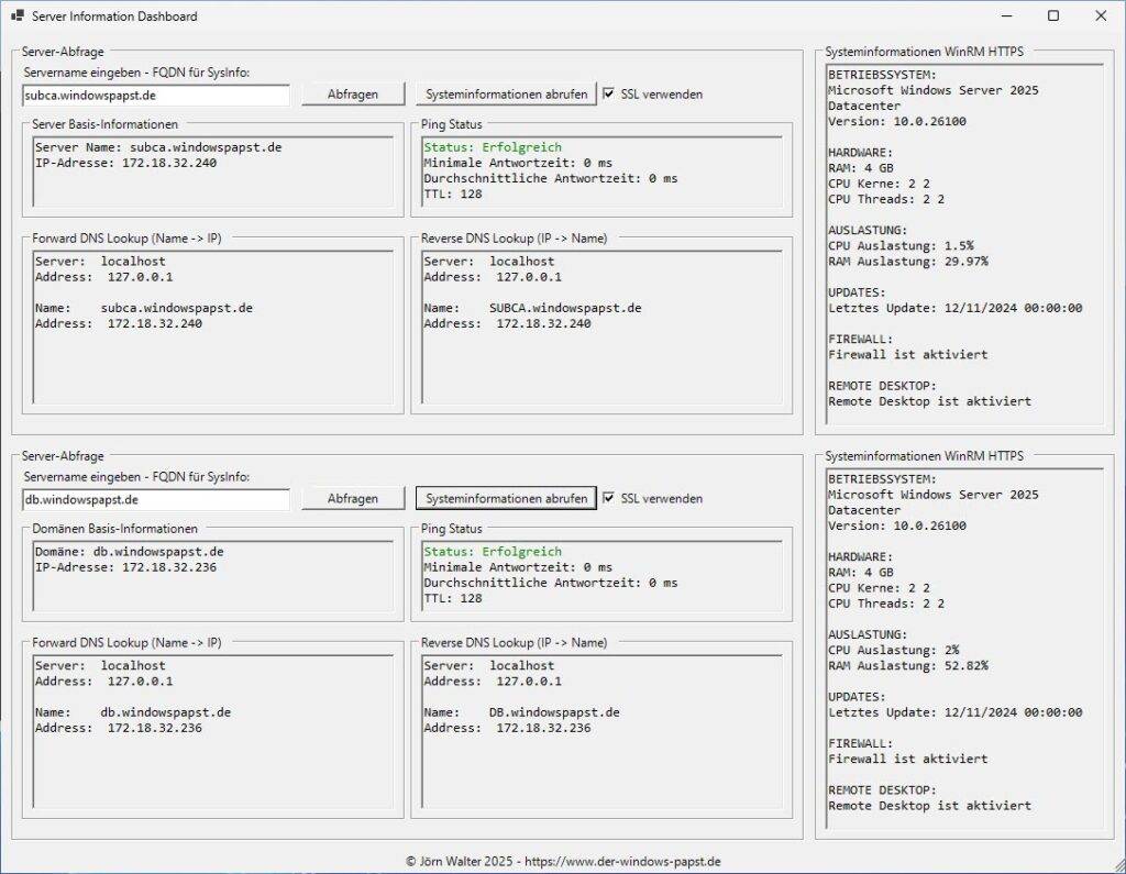 Query Server Status Remote Query Server Status Remote