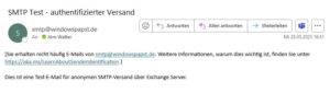 prüfe authentifizierten SMTP Versand prüfe authentifizierten SMTP Versand