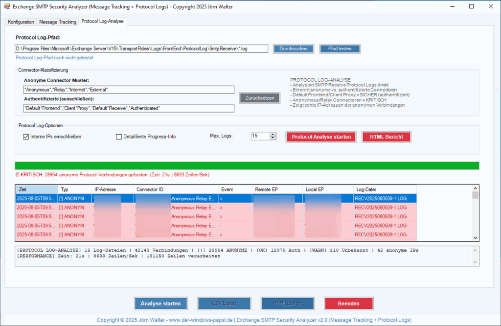 Exchange SMTP Security Analyzer v2.0 - Dein Schutzschild gegen anonyme SMTP-Verbindungen