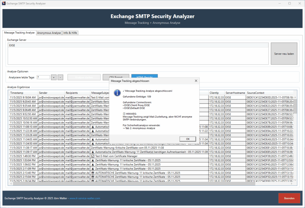 Exchange Message Tracking Tool