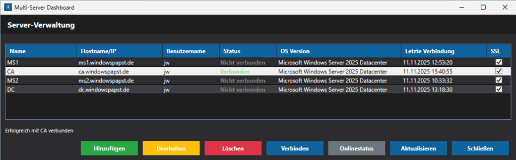 TLS SSL Unterstützung
