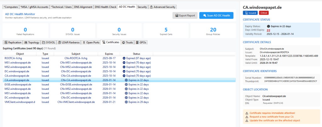 ADVital – Infrastructure Health & Compliance Scanner ADVital – Infrastructure Health & Compliance Scanner