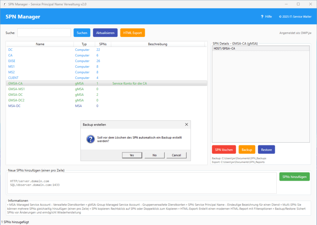 Delete SPN with SPN Manager Delete SPN with SPN Manager