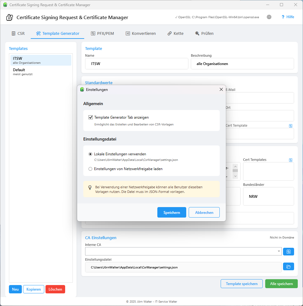 Einstellung CSR Manager Einstellung CSR Manager