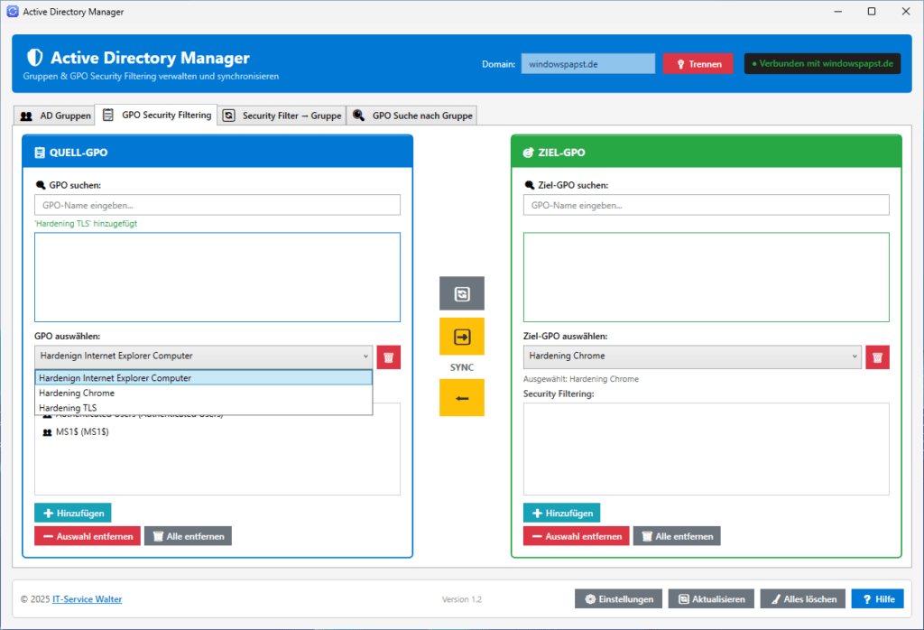 GPOs suchen und laden GPOs suchen und laden