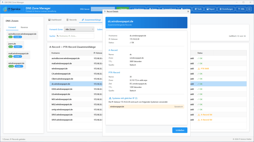 Forward and Reverse Lookup Management