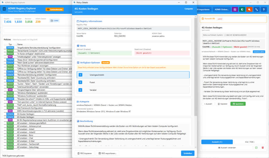 Konfigurierbare Policies