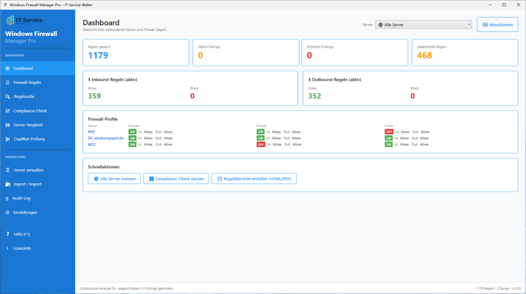 Windows Firewall Manager Pro Dashboard Windows Firewall Manager Pro Dashboard