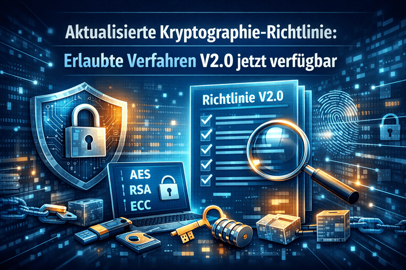 Aktualisierte Kryptographie-Richtlinie Erlaubte Verfahren V2.0 jetzt verfügbar Aktualisierte Kryptographie-Richtlinie Erlaubte Verfahren V2.0 jetzt verfügbar