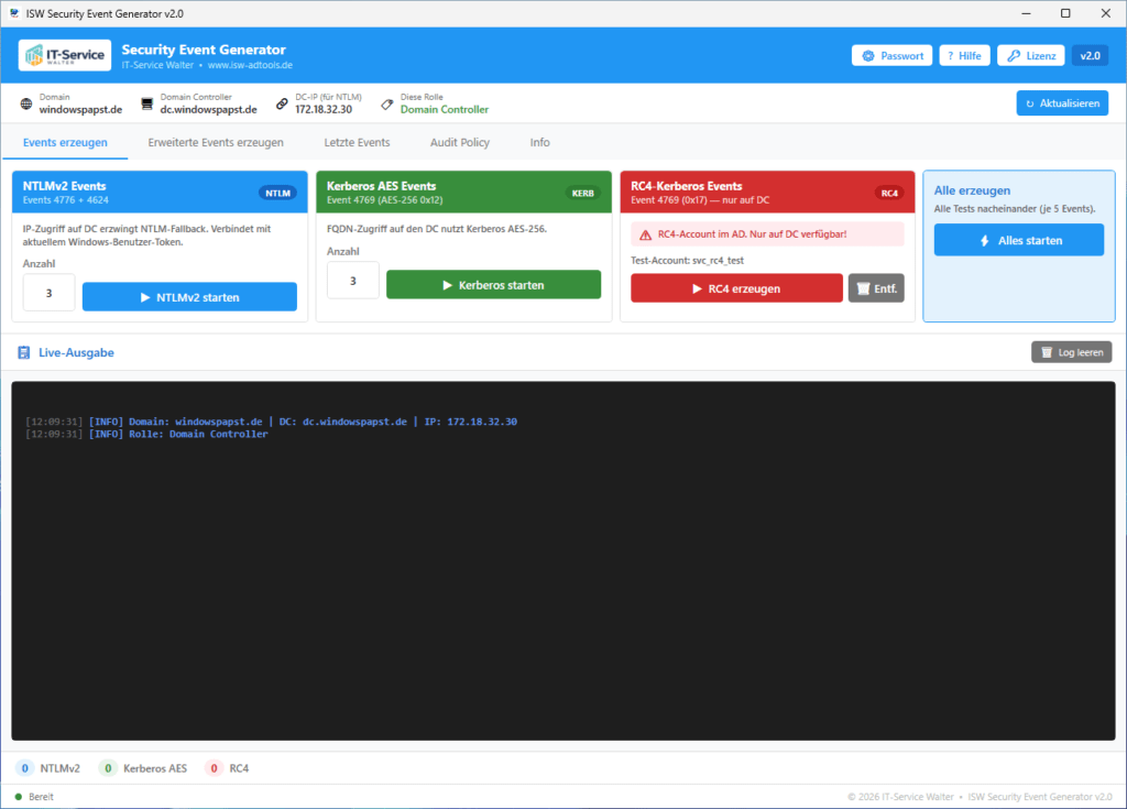 Simuliere den Angriff. Nicht das Chaos