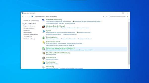 Systemsteuerung Systemsteuerung