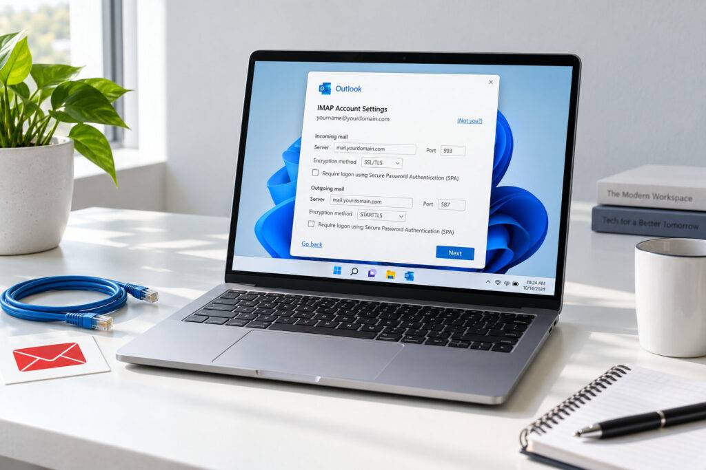 E-Mail-Adresse mit eigener Domain in Outlook unter Windows 11 einrichten E-Mail-Adresse mit eigener Domain in Outlook unter Windows 11 einrichten